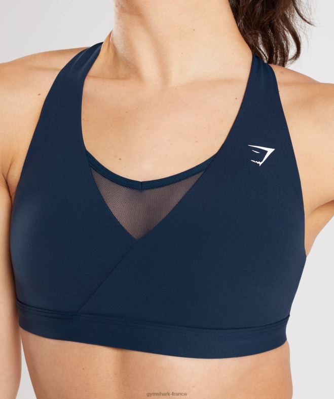 Gymshark soutien-gorge de sport croisé marine femmes 6HF28155