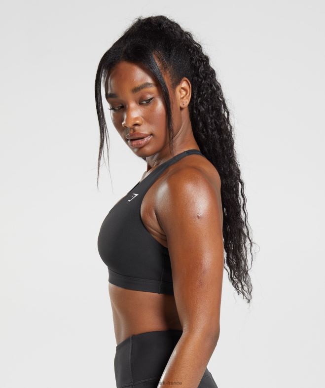 Gymshark soutien-gorge de sport croisé noir femmes 6HF28125