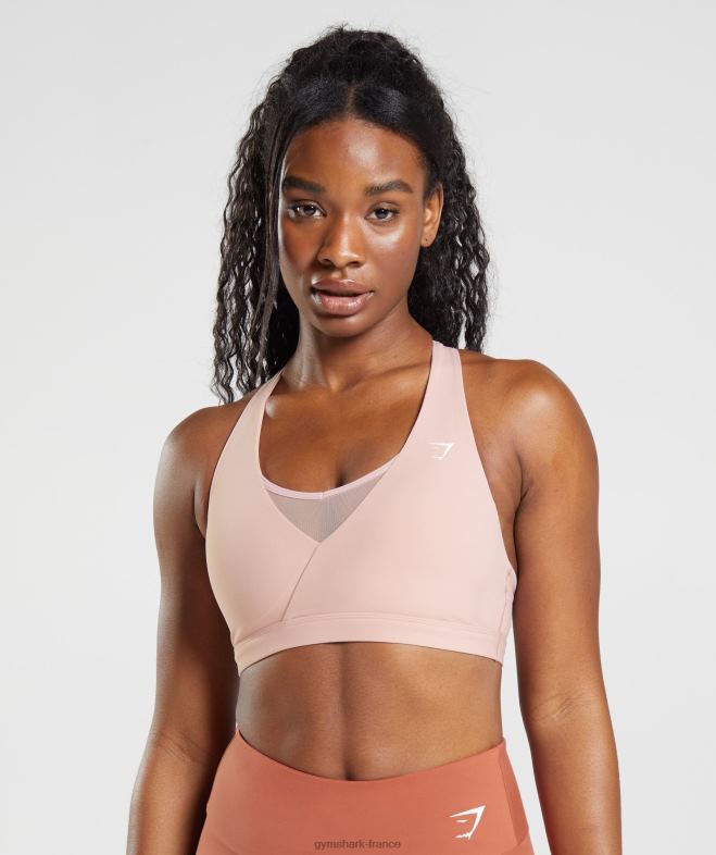 Gymshark soutien-gorge de sport croisé rose scandinave femmes 6HF28156