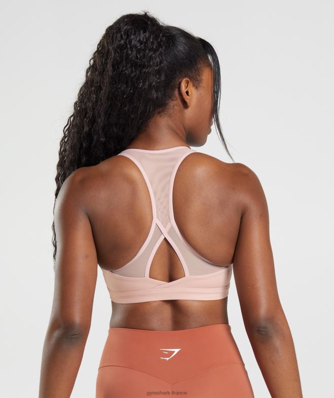 Gymshark soutien-gorge de sport croisé rose scandinave femmes 6HF28156
