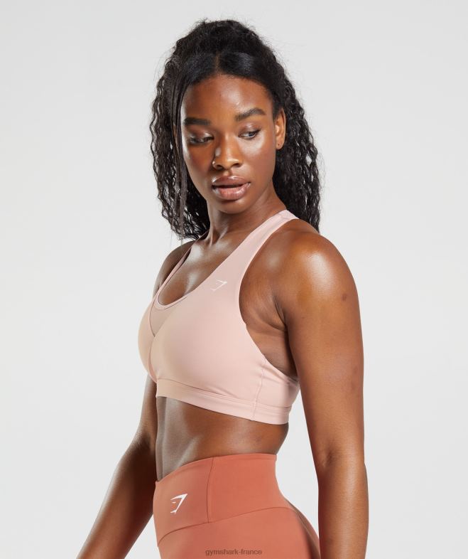 Gymshark soutien-gorge de sport croisé rose scandinave femmes 6HF28156