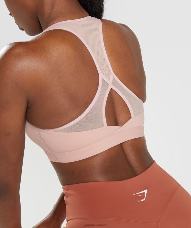 Gymshark soutien-gorge de sport croisé rose scandinave femmes 6HF28156
