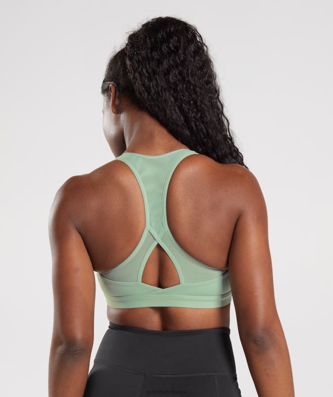 Gymshark soutien-gorge de sport croisé vert sauge du désert femmes 6HF28162
