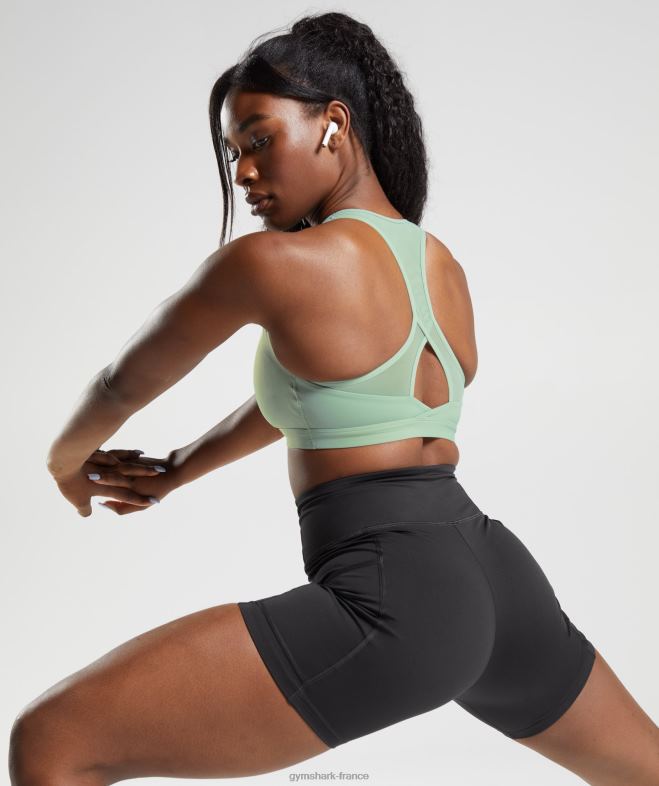 Gymshark soutien-gorge de sport croisé vert sauge du désert femmes 6HF28162