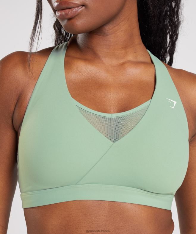 Gymshark soutien-gorge de sport croisé vert sauge du désert femmes 6HF28162