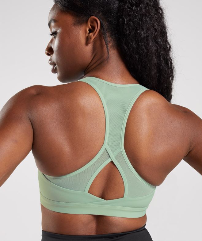 Gymshark soutien-gorge de sport croisé vert sauge du désert femmes 6HF28162