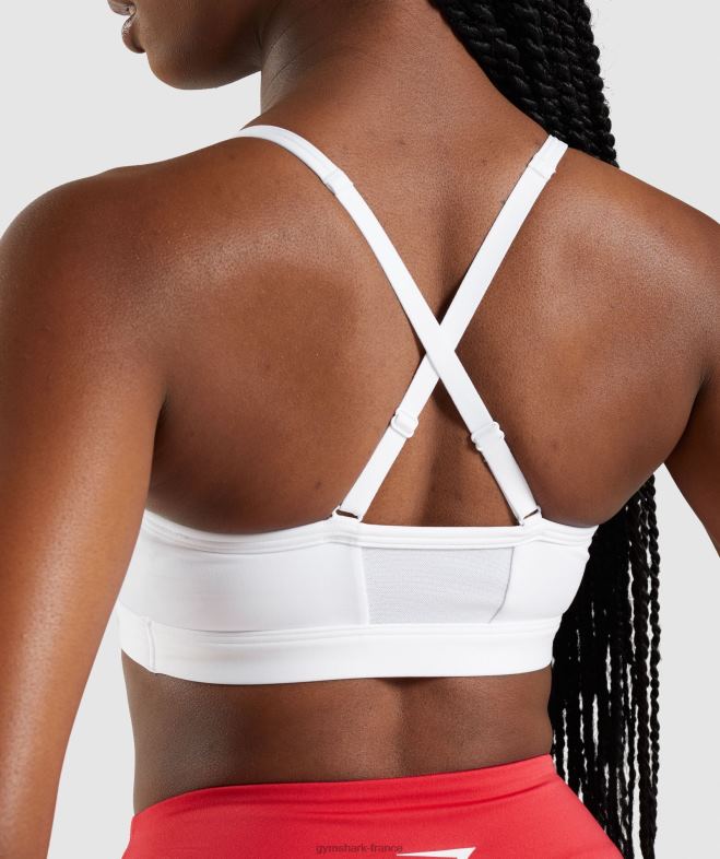Gymshark soutien-gorge de sport froncé blanc femmes 6HF28208
