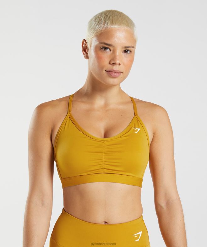 Gymshark soutien-gorge de sport froncé jaune de curcuma femmes 6HF28228