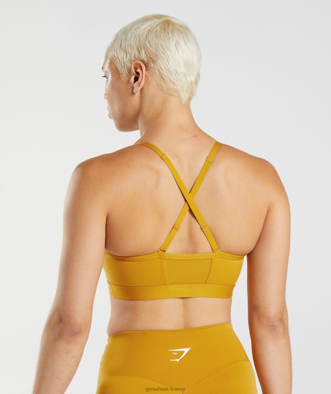 Gymshark soutien-gorge de sport froncé jaune de curcuma femmes 6HF28228