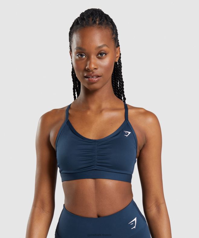 Gymshark soutien-gorge de sport froncé marine femmes 6HF28112