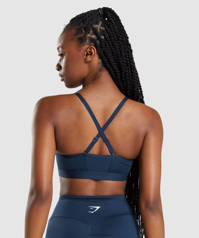 Gymshark soutien-gorge de sport froncé marine femmes 6HF28112