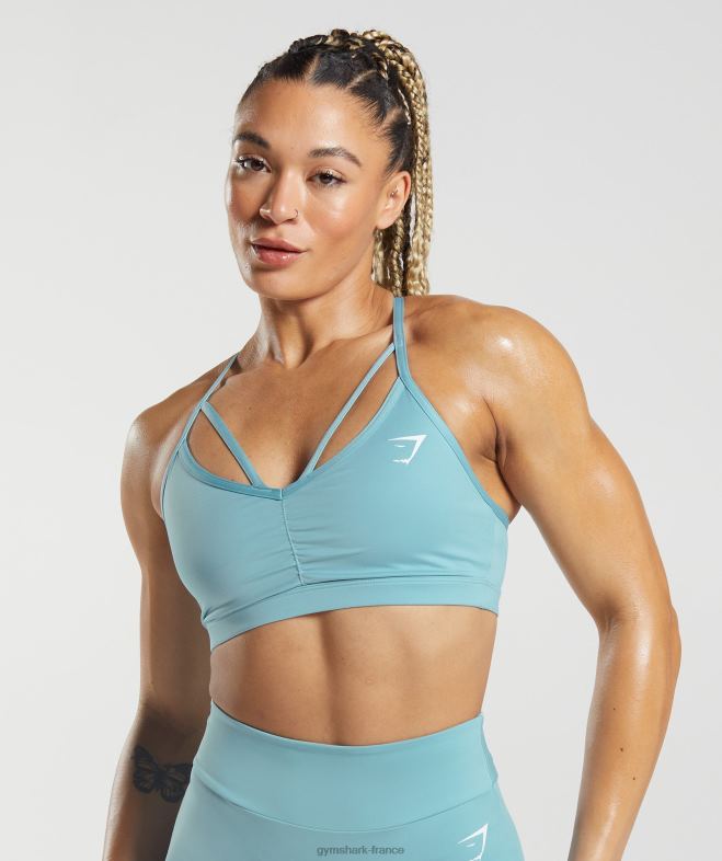 Gymshark soutien-gorge de sport gs power bleu iceberg femmes 6HF28154