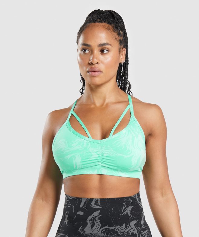 Gymshark soutien-gorge de sport gs power imprimé turquoise vif femmes 6HF28187