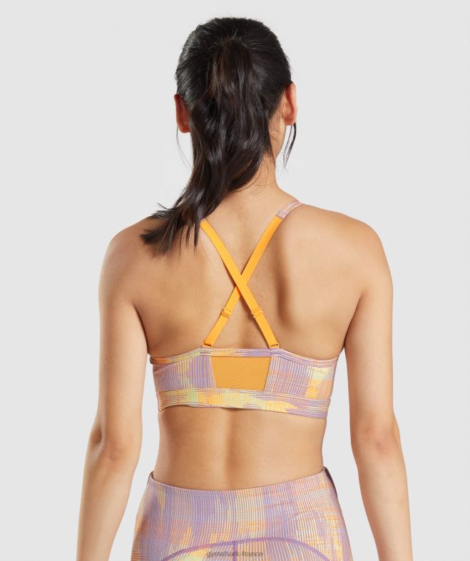 Gymshark soutien-gorge de sport imprimé orange femmes 6HF28234