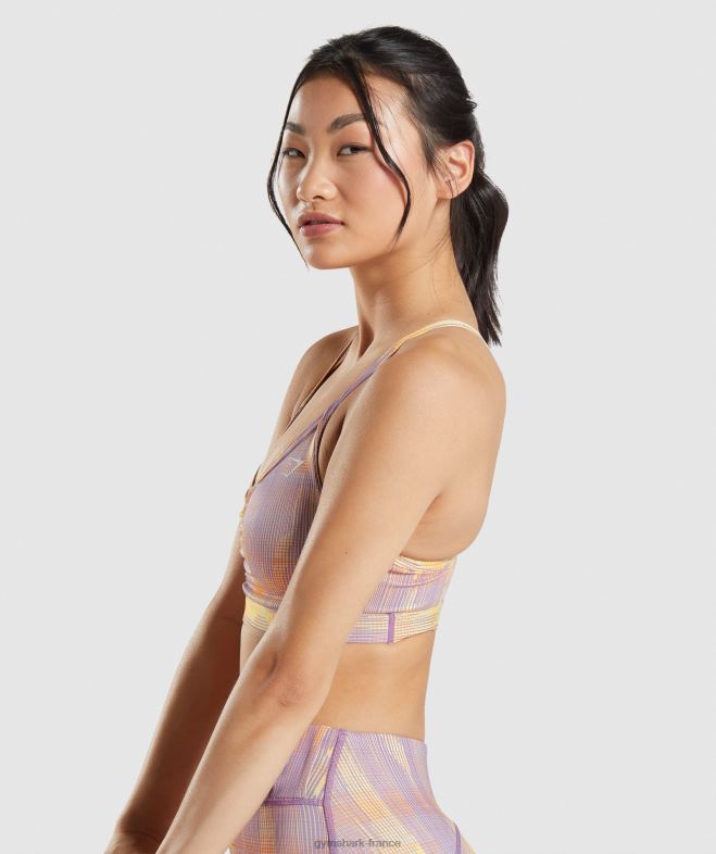 Gymshark soutien-gorge de sport imprimé orange femmes 6HF28234