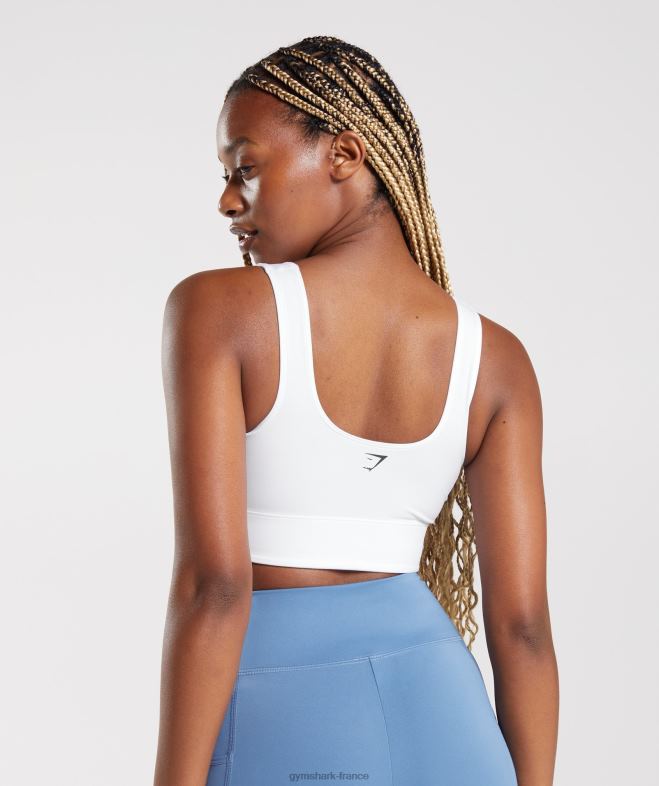 Gymshark soutien-gorge de sport long blanc femmes 6HF28128