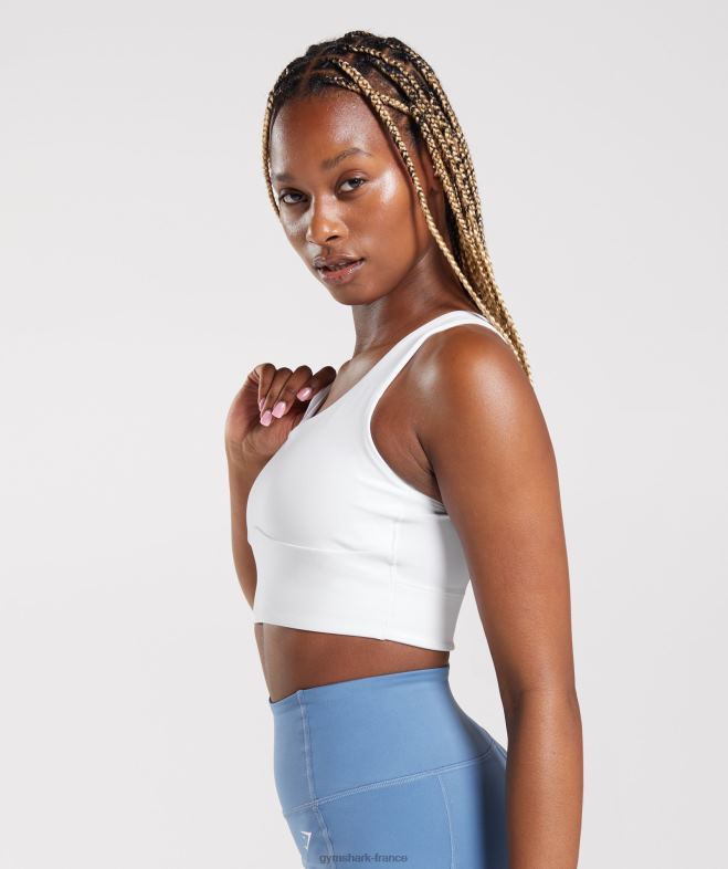 Gymshark soutien-gorge de sport long blanc femmes 6HF28128