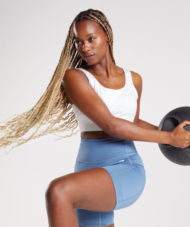 Gymshark soutien-gorge de sport long blanc femmes 6HF28128