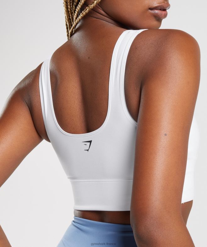 Gymshark soutien-gorge de sport long blanc femmes 6HF28128
