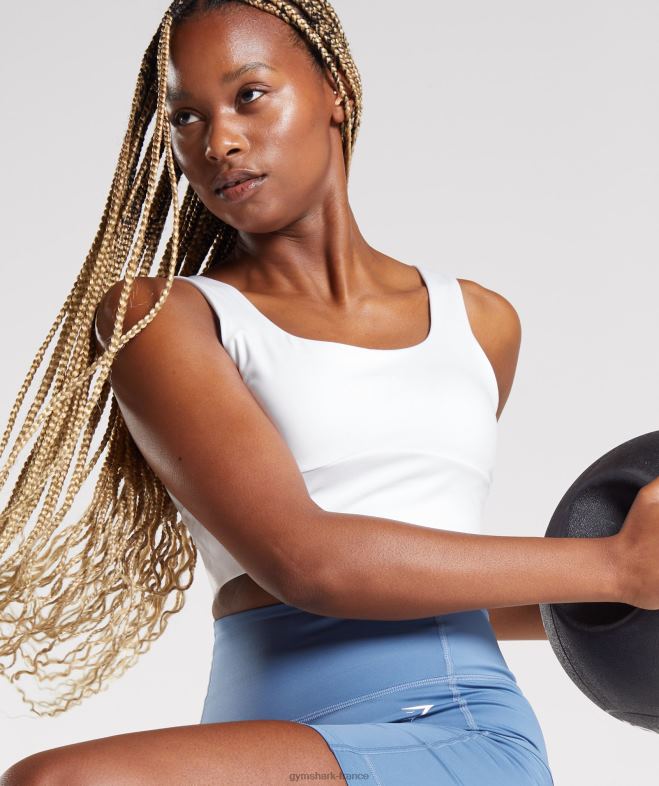 Gymshark soutien-gorge de sport long blanc femmes 6HF28128