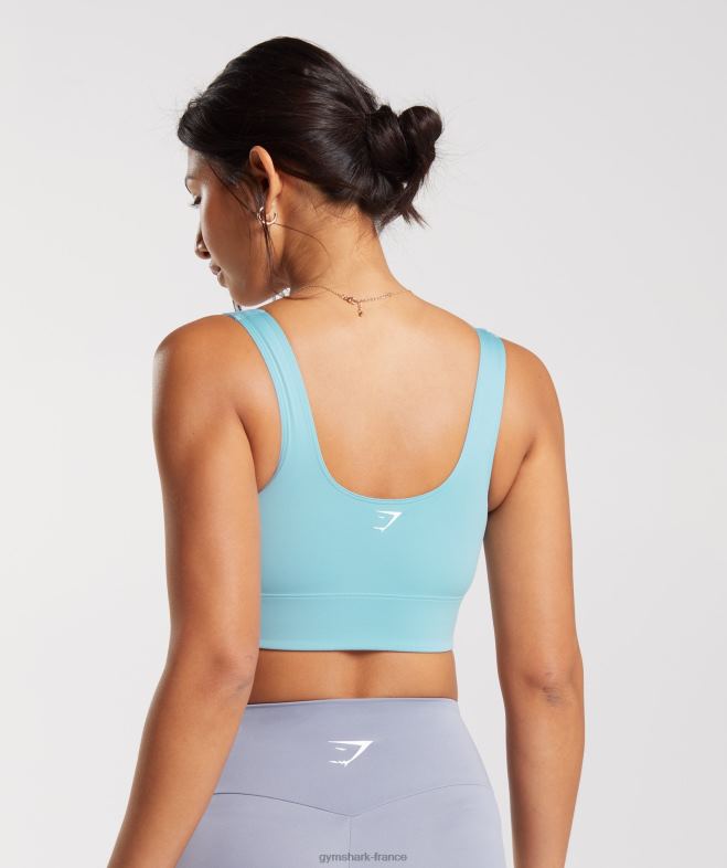 Gymshark soutien-gorge de sport long bleu iceberg femmes 6HF28153