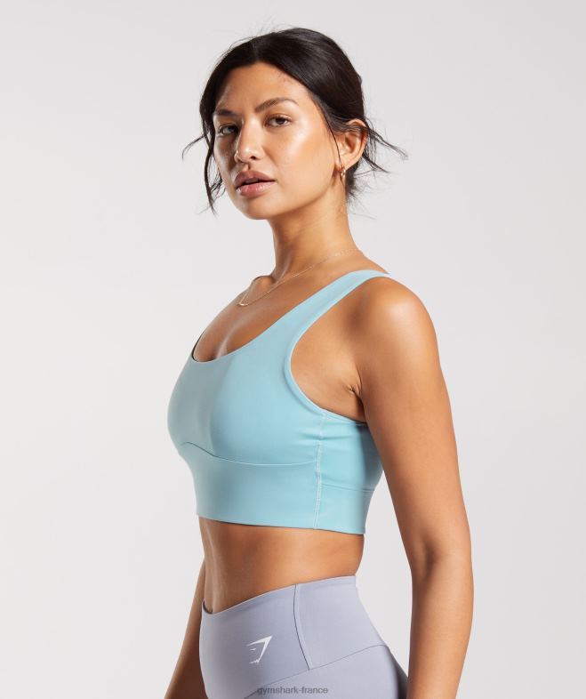 Gymshark soutien-gorge de sport long bleu iceberg femmes 6HF28153