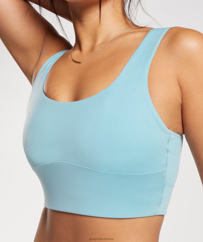 Gymshark soutien-gorge de sport long bleu iceberg femmes 6HF28153