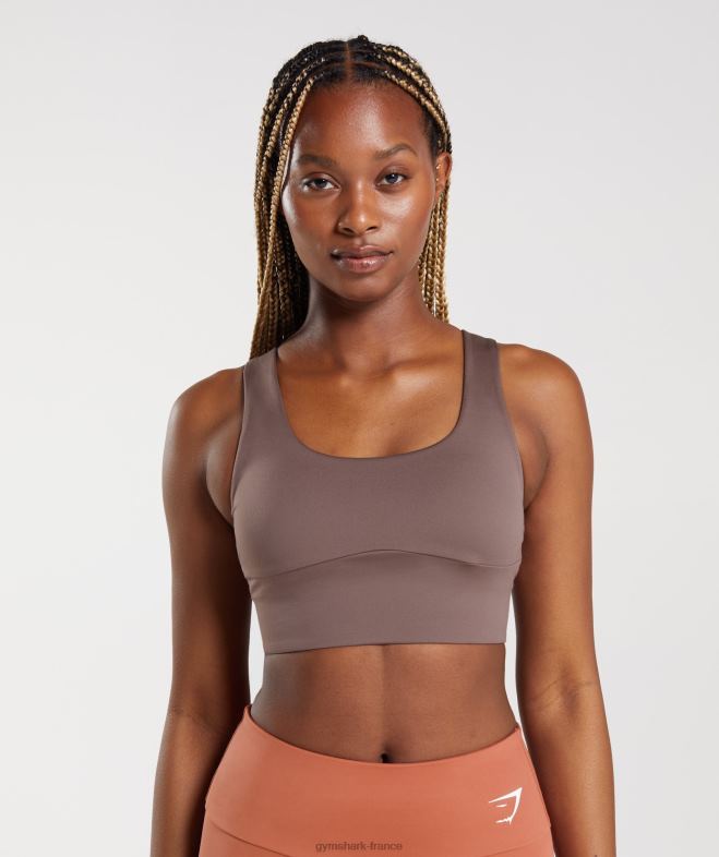 Gymshark soutien-gorge de sport long brun truffe femmes 6HF28149