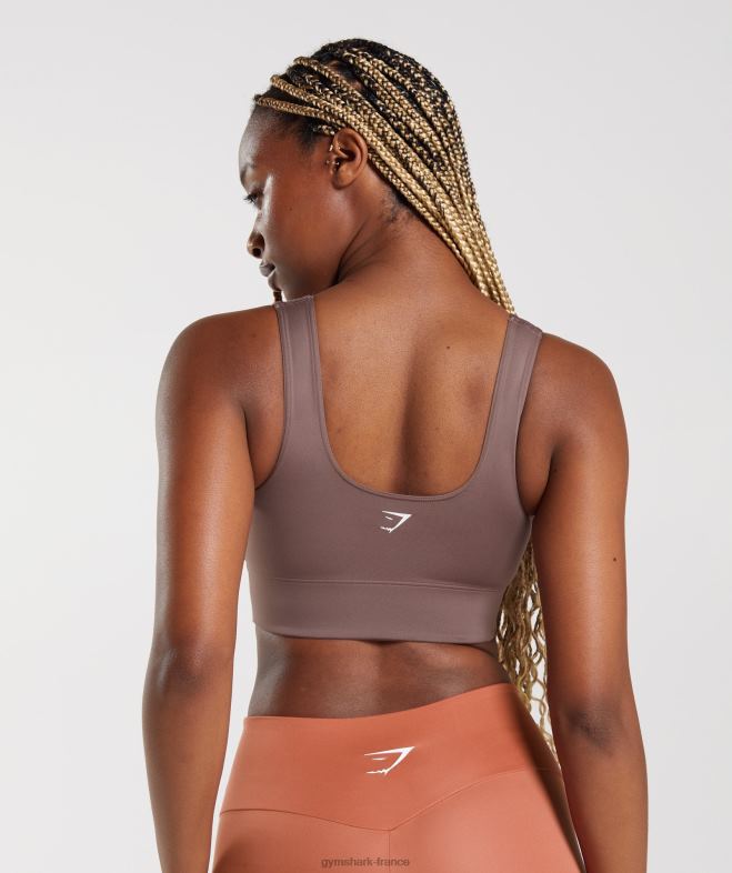 Gymshark soutien-gorge de sport long brun truffe femmes 6HF28149
