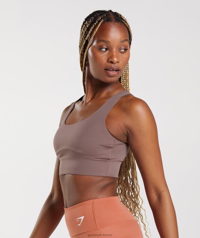 Gymshark soutien-gorge de sport long brun truffe femmes 6HF28149