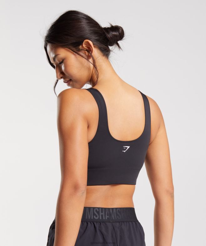 Gymshark soutien-gorge de sport long noir femmes 6HF28119