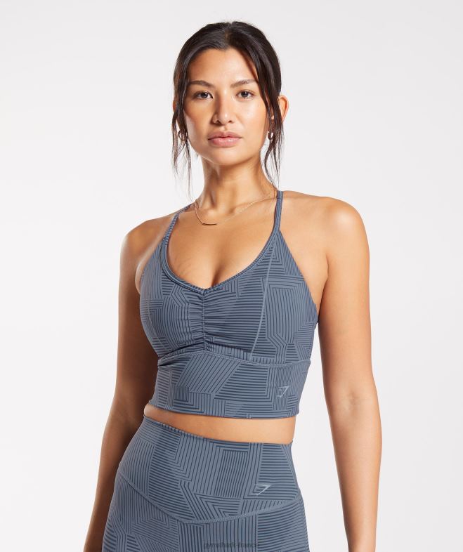 Gymshark soutien-gorge de sport long rehausseur bleu du soir femmes 6HF28182