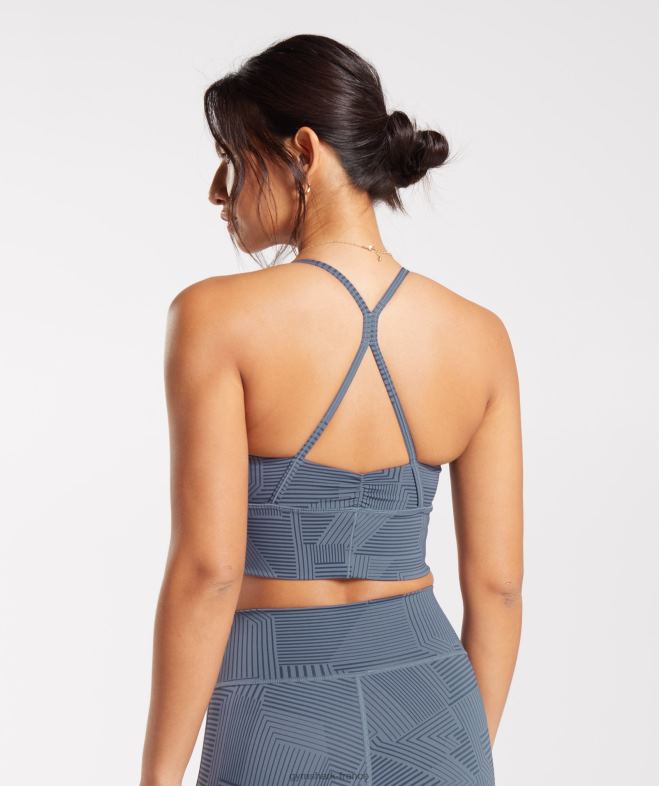 Gymshark soutien-gorge de sport long rehausseur bleu du soir femmes 6HF28182