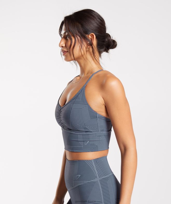Gymshark soutien-gorge de sport long rehausseur bleu du soir femmes 6HF28182
