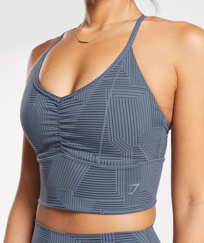 Gymshark soutien-gorge de sport long rehausseur bleu du soir femmes 6HF28182