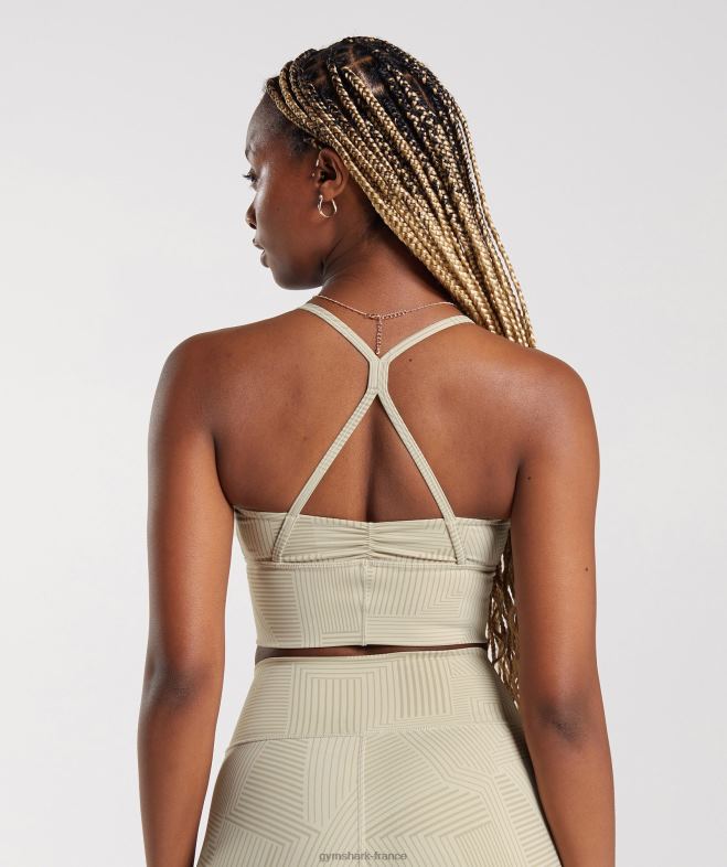 Gymshark soutien-gorge de sport long rehausseur brun sable femmes 6HF28189