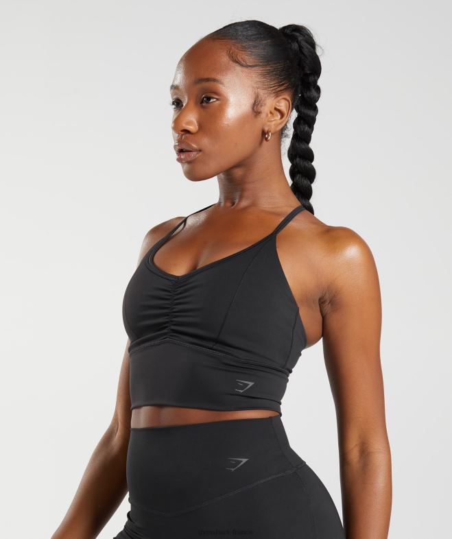 Gymshark soutien-gorge de sport long rehausseur noir femmes 6HF28137