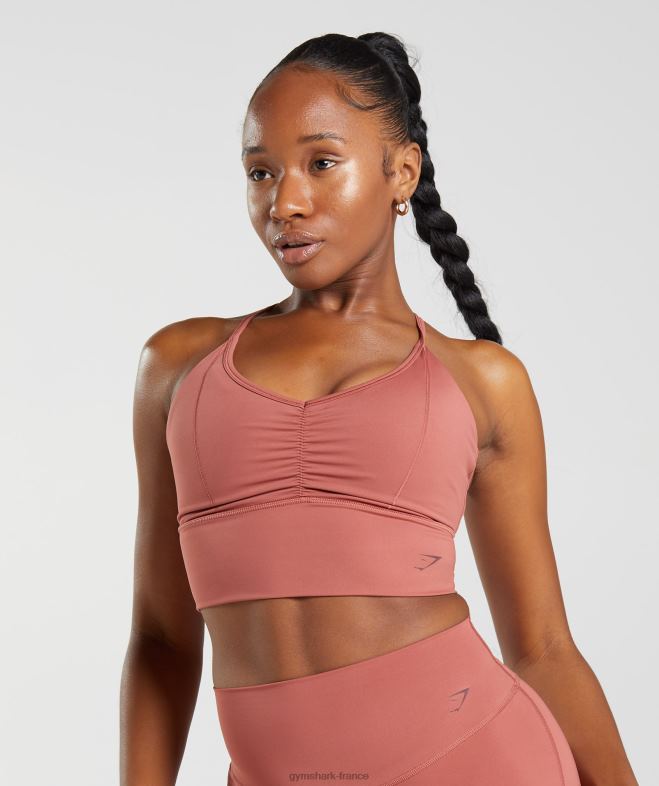 Gymshark soutien-gorge de sport long rehausseur rose marron femmes 6HF28169