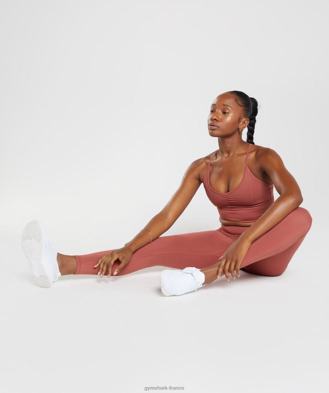 Gymshark soutien-gorge de sport long rehausseur rose marron femmes 6HF28169