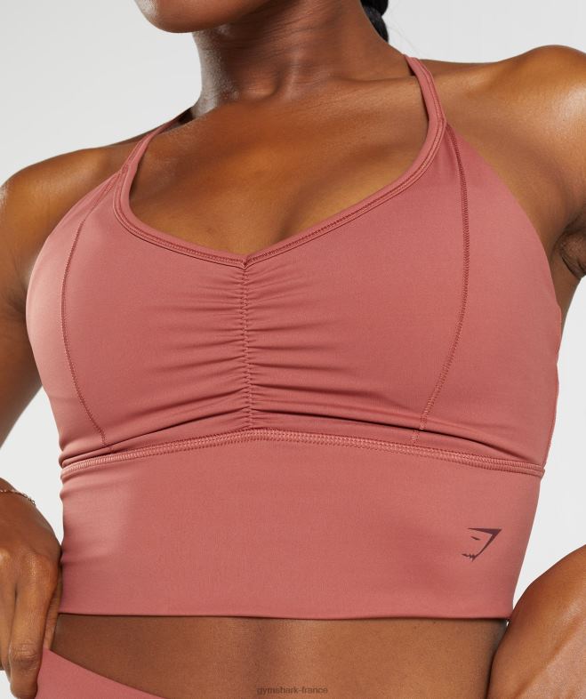 Gymshark soutien-gorge de sport long rehausseur rose marron femmes 6HF28169