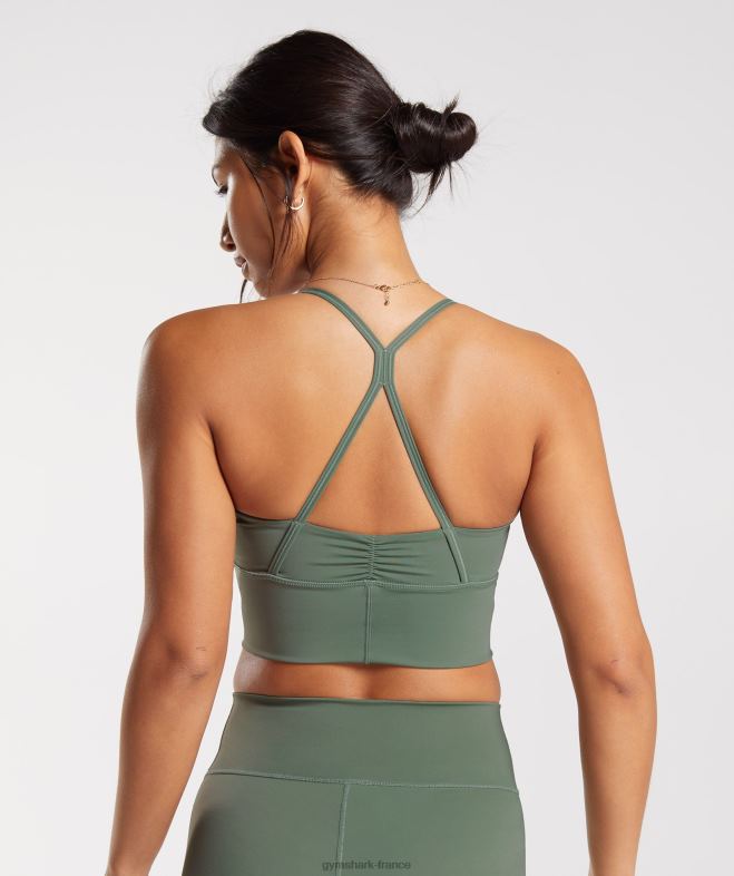 Gymshark soutien-gorge de sport long rehausseur saule vert femmes 6HF28123