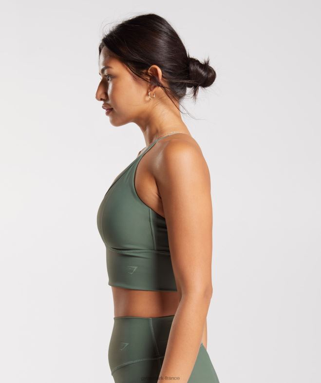 Gymshark soutien-gorge de sport long rehausseur saule vert femmes 6HF28123