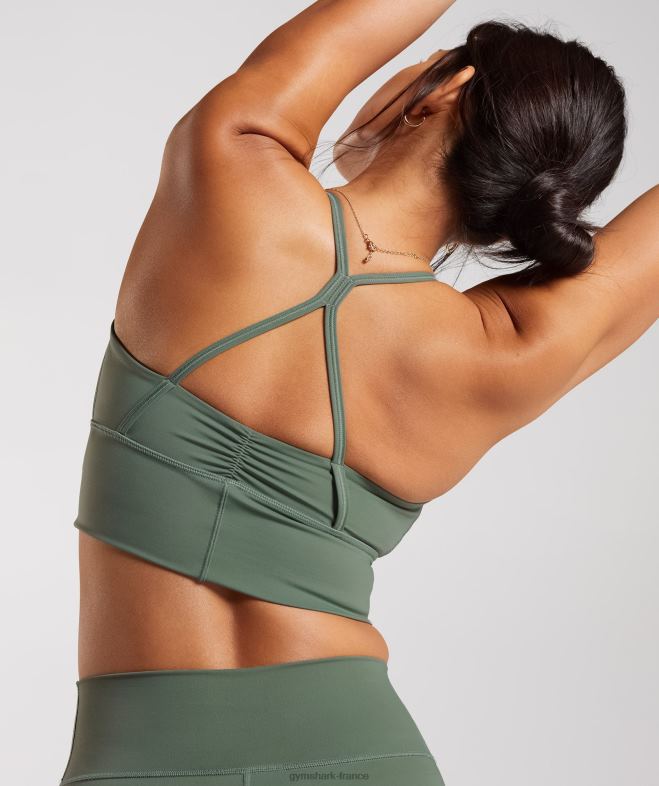 Gymshark soutien-gorge de sport long rehausseur saule vert femmes 6HF28123