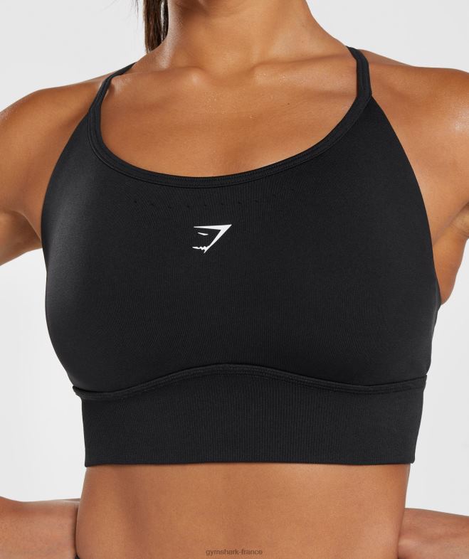 Gymshark soutien-gorge de sport long sans coutures noir femmes 6HF28113