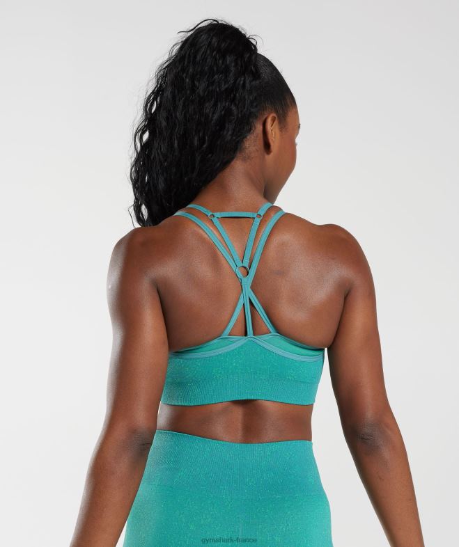 Gymshark soutien-gorge de sport sans couture adapt fleck bijou vert femmes 6HF28173