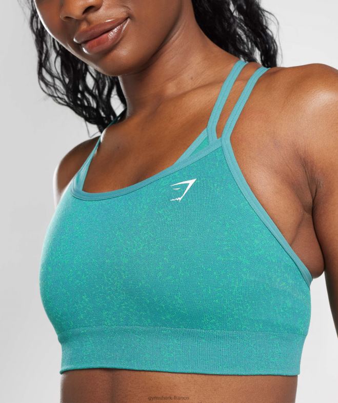 Gymshark soutien-gorge de sport sans couture adapt fleck bijou vert femmes 6HF28173