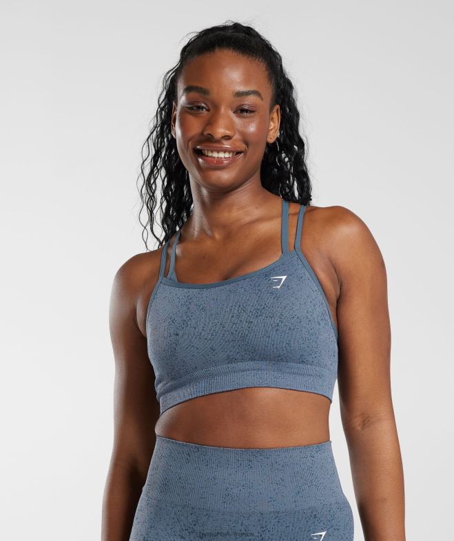 Gymshark soutien-gorge de sport sans couture adapt fleck bleu du soir femmes 6HF28146