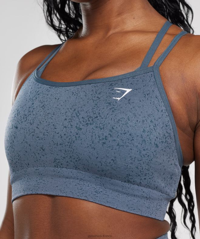 Gymshark soutien-gorge de sport sans couture adapt fleck bleu du soir femmes 6HF28146