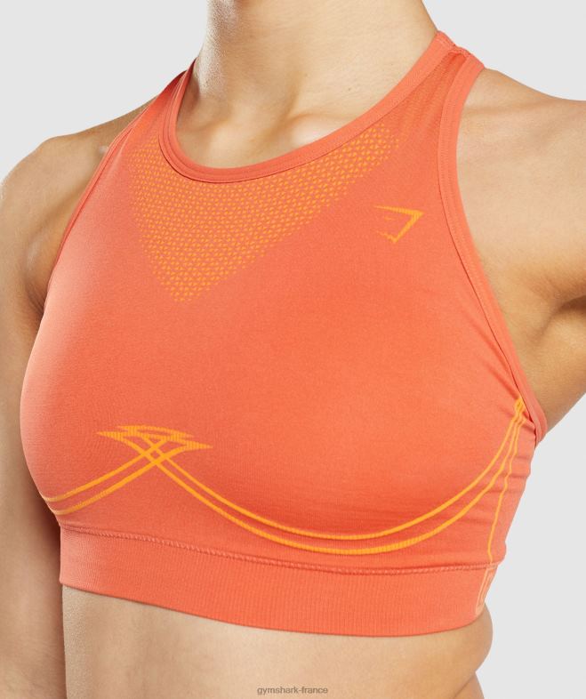 Gymshark soutien-gorge de sport sans couture apex orange papaye/orange abricot femmes 6HF28219
