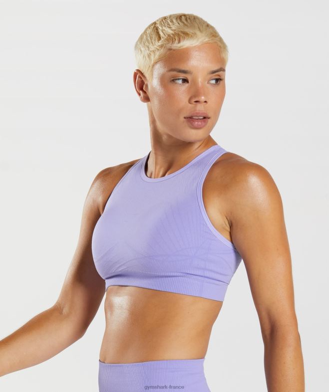 Gymshark soutien-gorge de sport sans couture apex violet numérique/violet saupoudré femmes 6HF28217